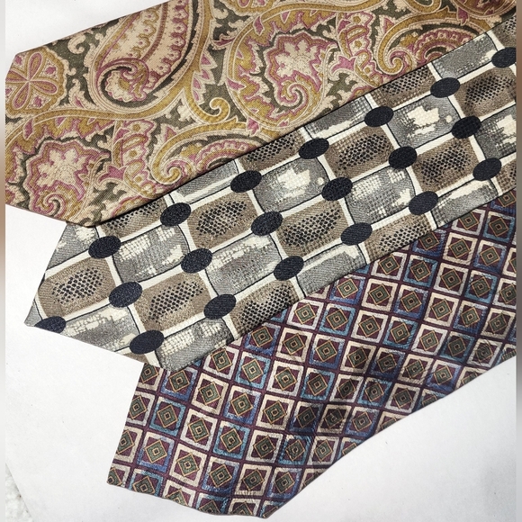 Pierre Balmain Silk Ties Set Of 3 Extra Long 100% Silk - Picture 1 of 7